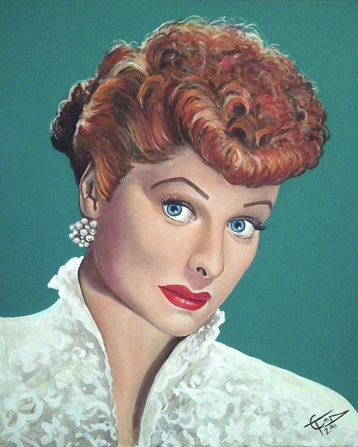 720x900 Lucille Ball Painting By Tom Carlton - Lucille Ball Painting
