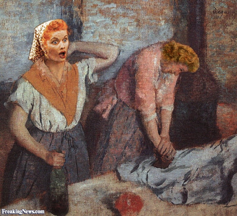 800x728 Lucille Ball And Ethel Do The Laundry In Degas Painting Pictures - Lucille Ball Painting