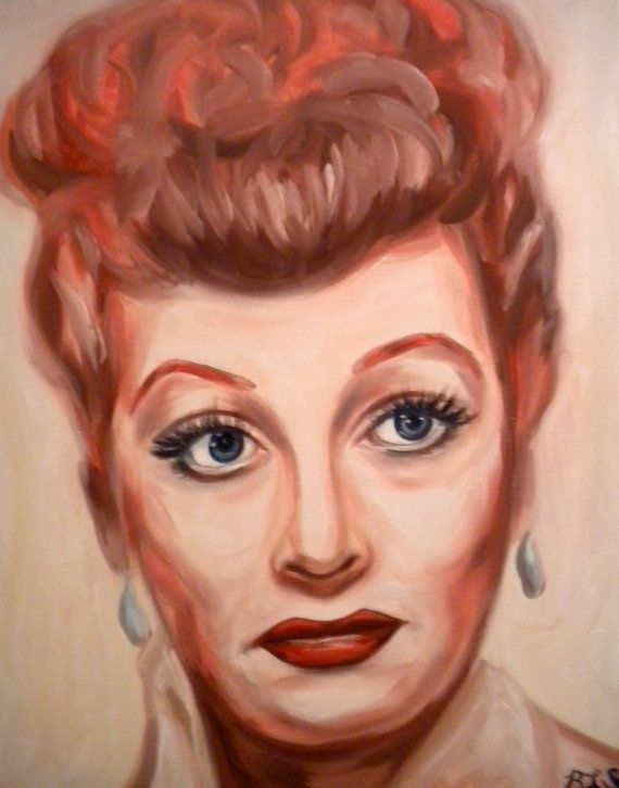 570x726 Obsessed With This! Original Lucille Ball Painting By Brittschweiz - Lucille Ball Painting