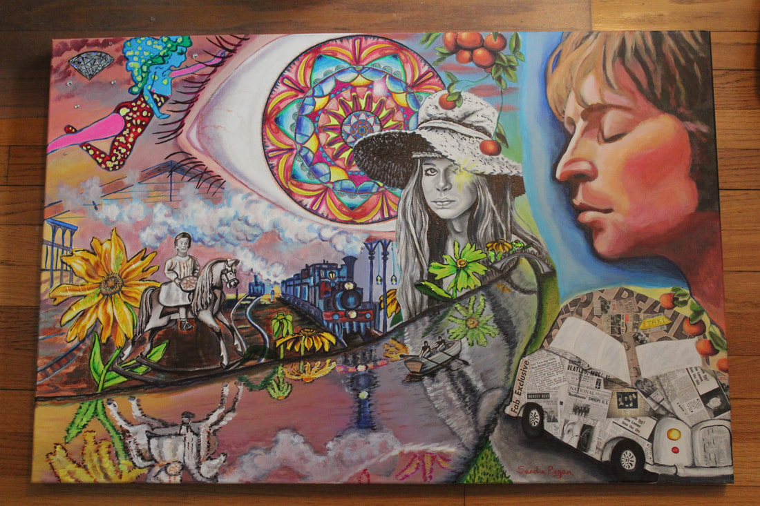 1100x733 Sanddansart - Lucy In The Sky With Diamonds Original Painting