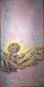 154x300 Blonde Angel Paintings - Lucy In The Sky With Diamonds Original Painting