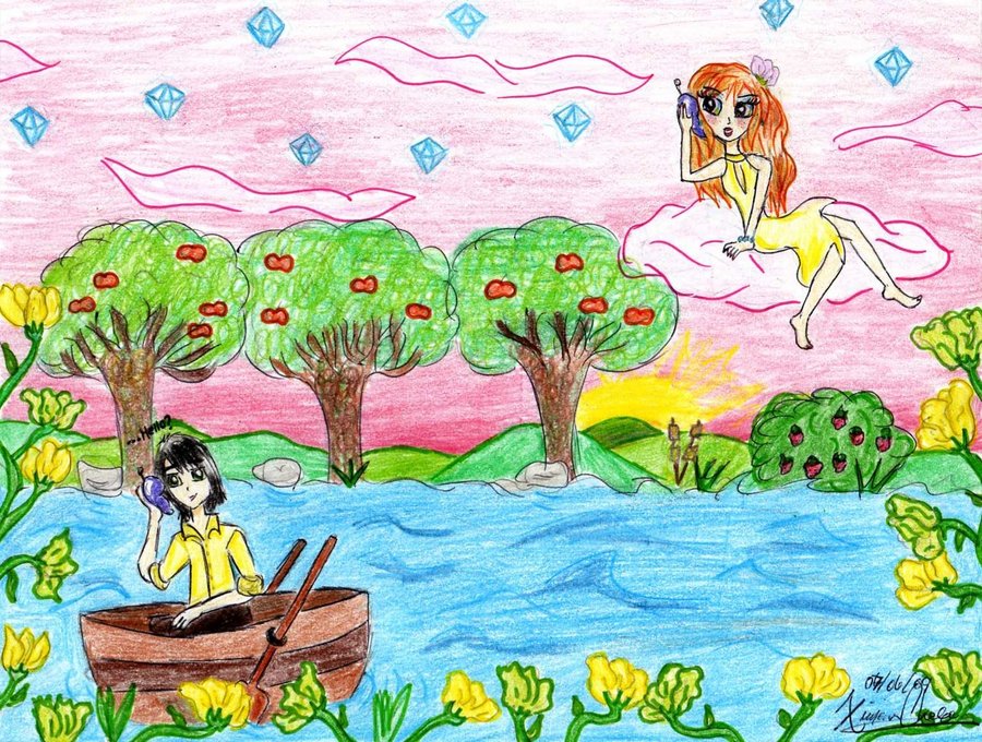 900x680 Lucy In The Sky With Diamonds By Spongefifi - Lucy In The Sky With Diamonds Painting