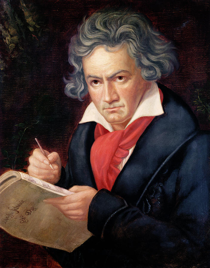 705x900 Ludwig Van Beethoven Composing His Missa Solemnis Painting By - Ludwig Painting