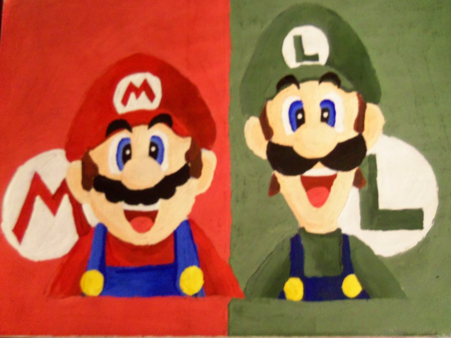 900x675 Mario And Luigi Painting By Venom2424 - Luigi Painting