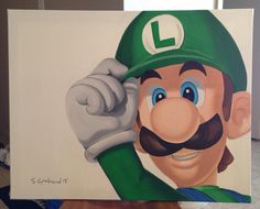 236x190 Painting I Did Of Yoshi. He Is My Favorite Mario Character. Yoshi - Luigi Painting