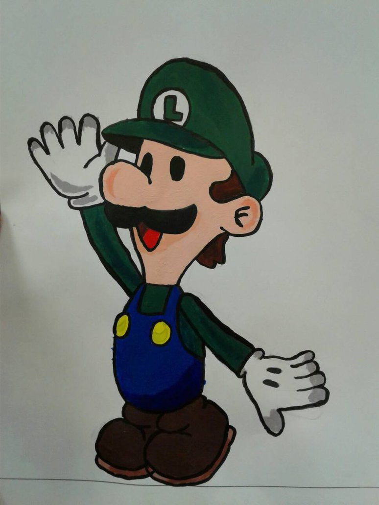 774x1032 Paper Luigi Painting By Luigihorror64 - Luigi Painting