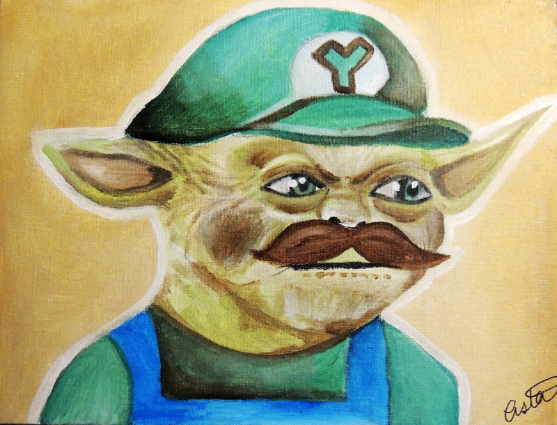800x610 Yoda Luigi By Asta Young By Astayoungart - Luigi Painting
