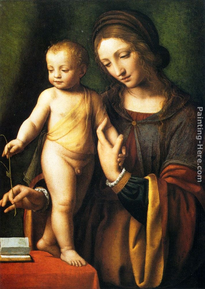 711x1000 Bernardino Luini The Virgin And Child With A Columbine Painting - Luini Painting