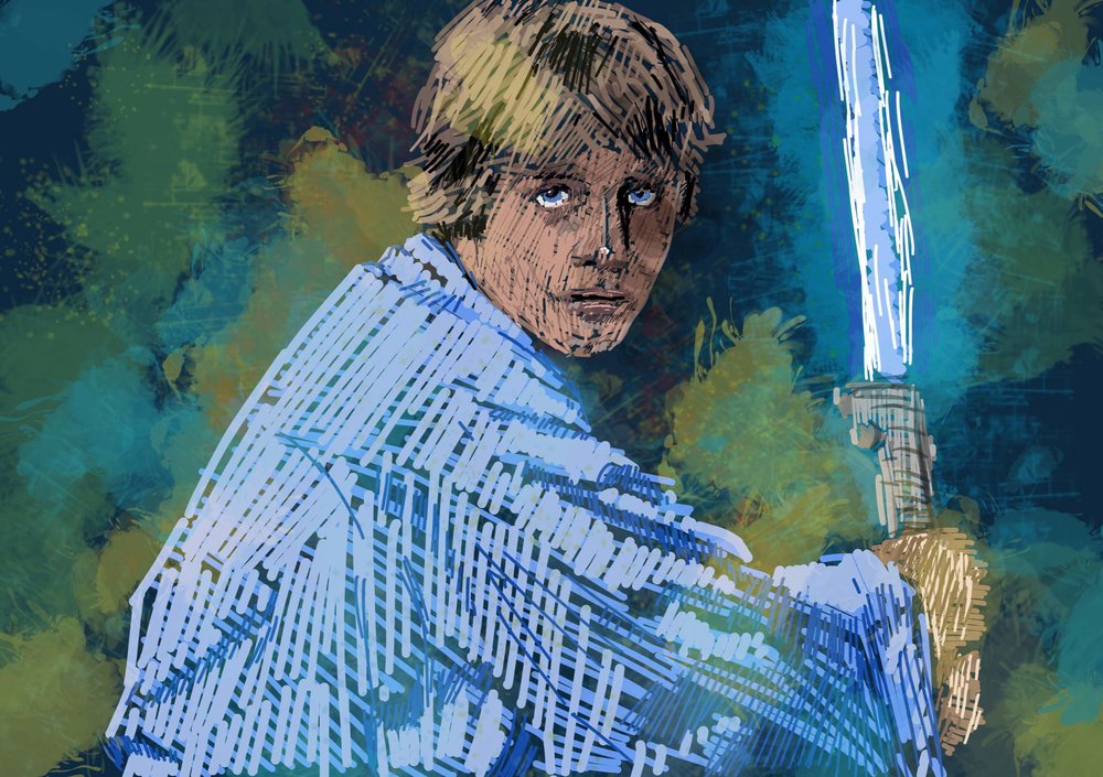 1000x705 Luke Skywalker Jedi Art Print Mike Brennan Art Amp Design - Luke Skywalker Painting