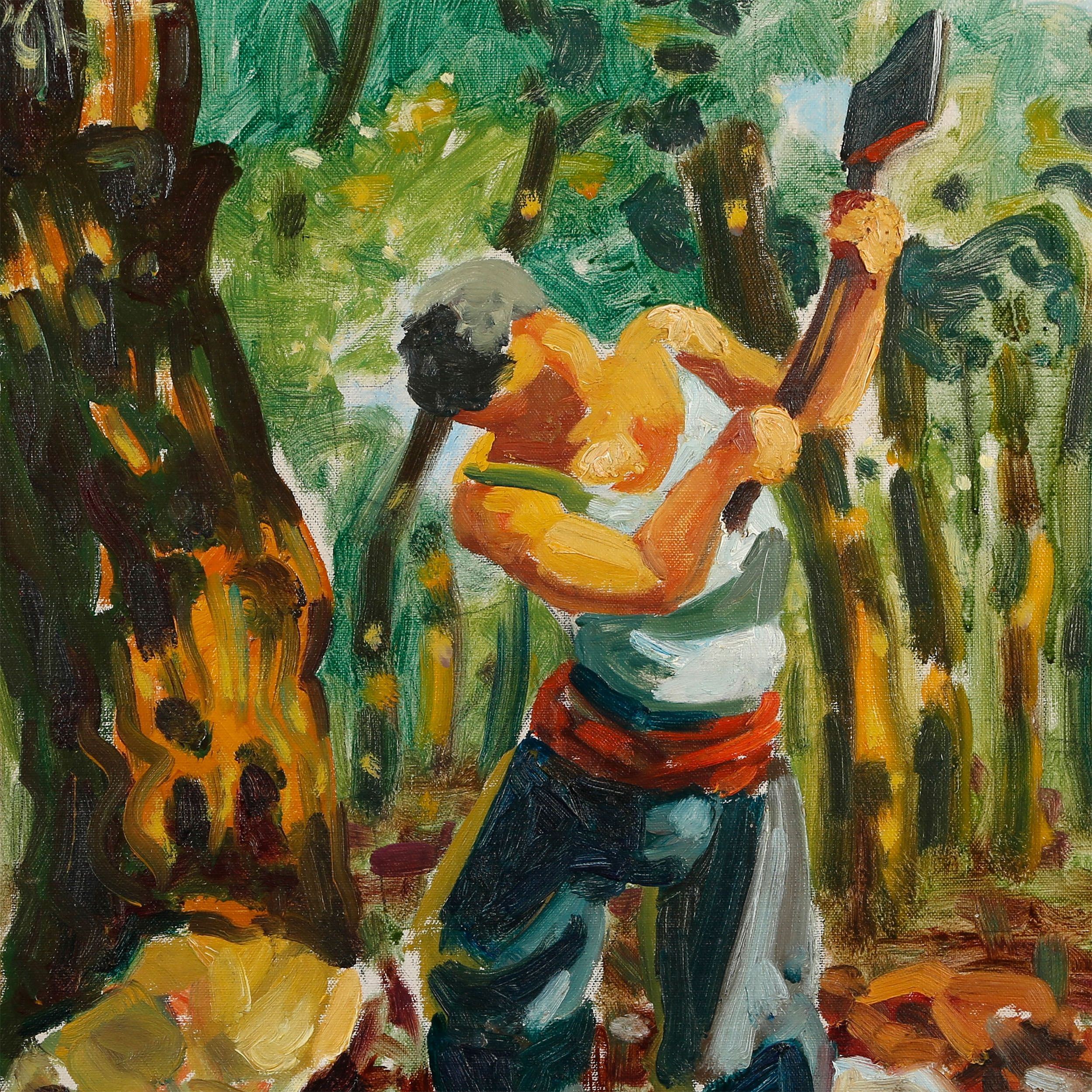 2500x2500 Modern School. Lumberjack. Painting - Lumberjack Painting