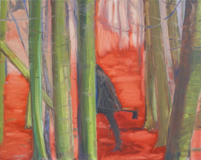 770x612 Saatchi Art Lumberjack Painting By Karin Bos - Lumberjack Painting