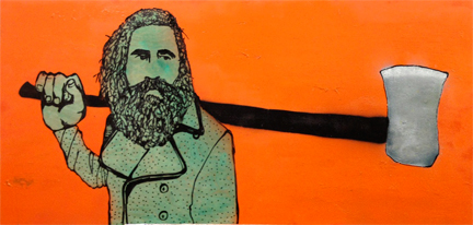 432x206 The Lumberjack The Blur Between - Lumberjack Painting