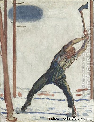 397x514 The Lumberjack Ferdinand Hodler Reproduction 1st Art Gallery - Lumberjack Painting