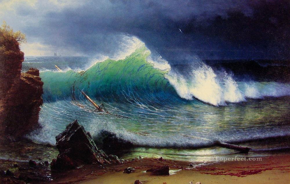 1000x636 The Shore Of The Turquoisesea Luminism Seascape Albert Bierstadt - Luminist Painting