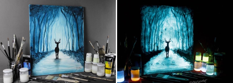 750x270 Glow In The Dark Paint Reveals Surprises In Paintings When Lights - Luminous Painting