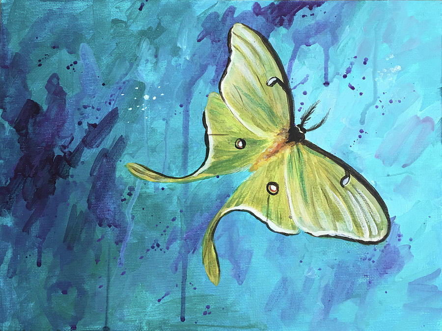 900x675 Luna Moth Painting By Brigitte Miller - Luna Moth Painting