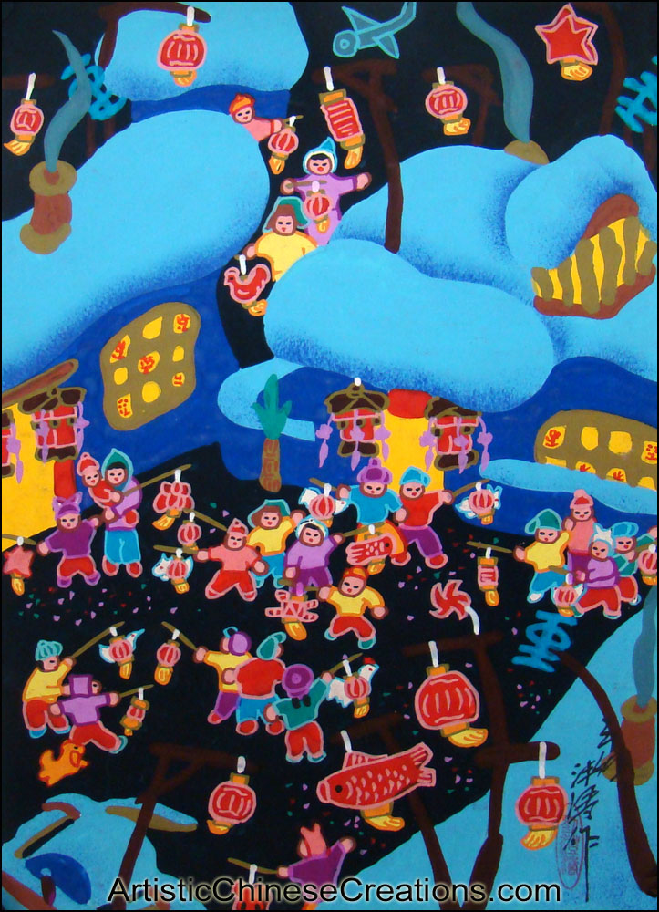 723x1000 Chinese Peasant Painting - Lunar New Year Painting