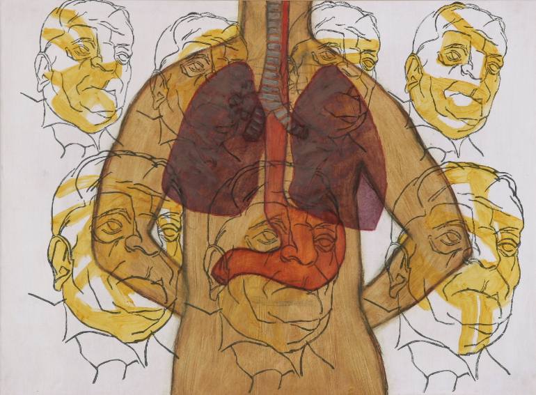 770x567 Saatchi Art A Man's Lungs Painting By Tamas Szigeti - Lungs Painting