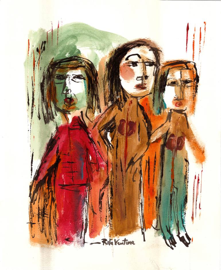 770x940 Saatchi Art People With Lungs Painting By Rita Ventura - Lungs Painting