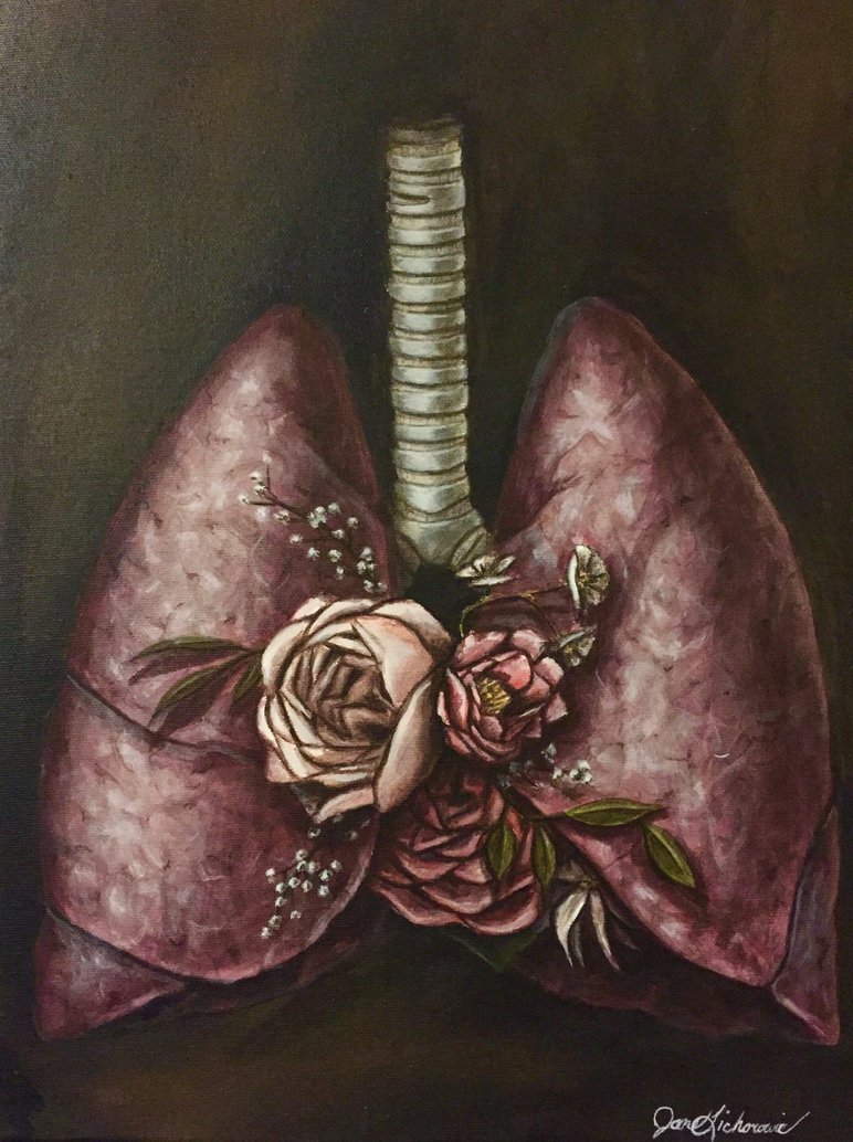 772x1034 Surreal Lungs By Janelichorowic - Lungs Painting