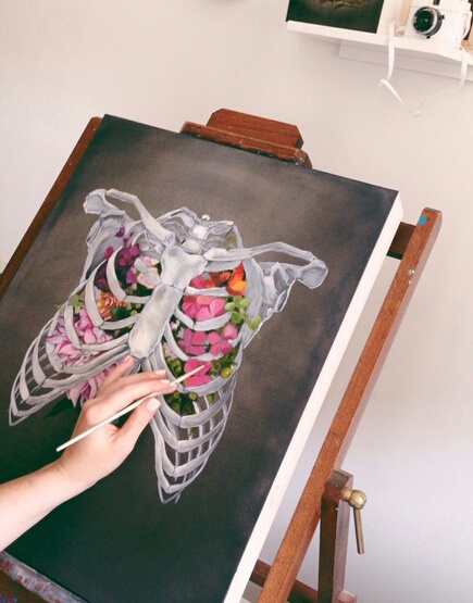 435x555 Spring Lungs - Lungs Painting