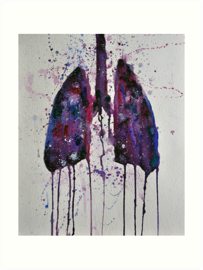 413x549 Lungs Art Prints By Kiera Wilson Redbubble - Lungs Painting