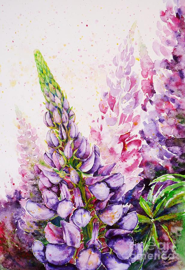 616x900 Lupins Painting By Zaira Dzhaubaeva - Lupine Painting
