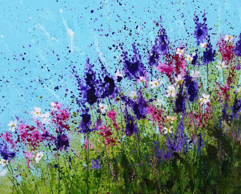 770x622 Saatchi Art Wildflowers - Lupine Painting