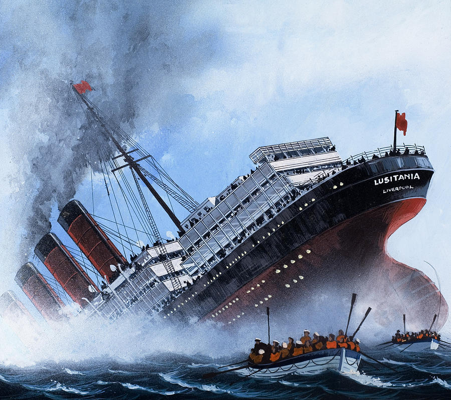 900x800 Lusitania Painting By Mike Tregenza - Lusitania Painting