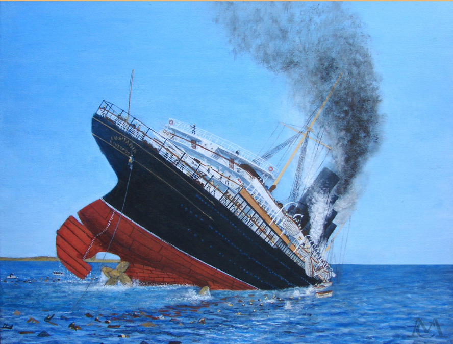 Lusitania Sinking Painting at PaintingValley.com | Explore collection ...