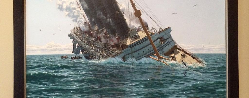 1024x403 Cunard - Lusitania Sinking Painting