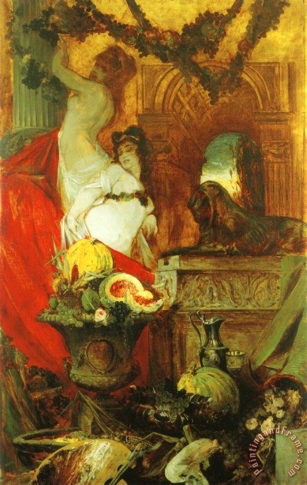 607x960 Hans Makart Allegory Of Lust For Life Painting - Lust Painting