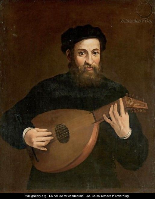 515x660 A Lute Player - Lute Player Painting