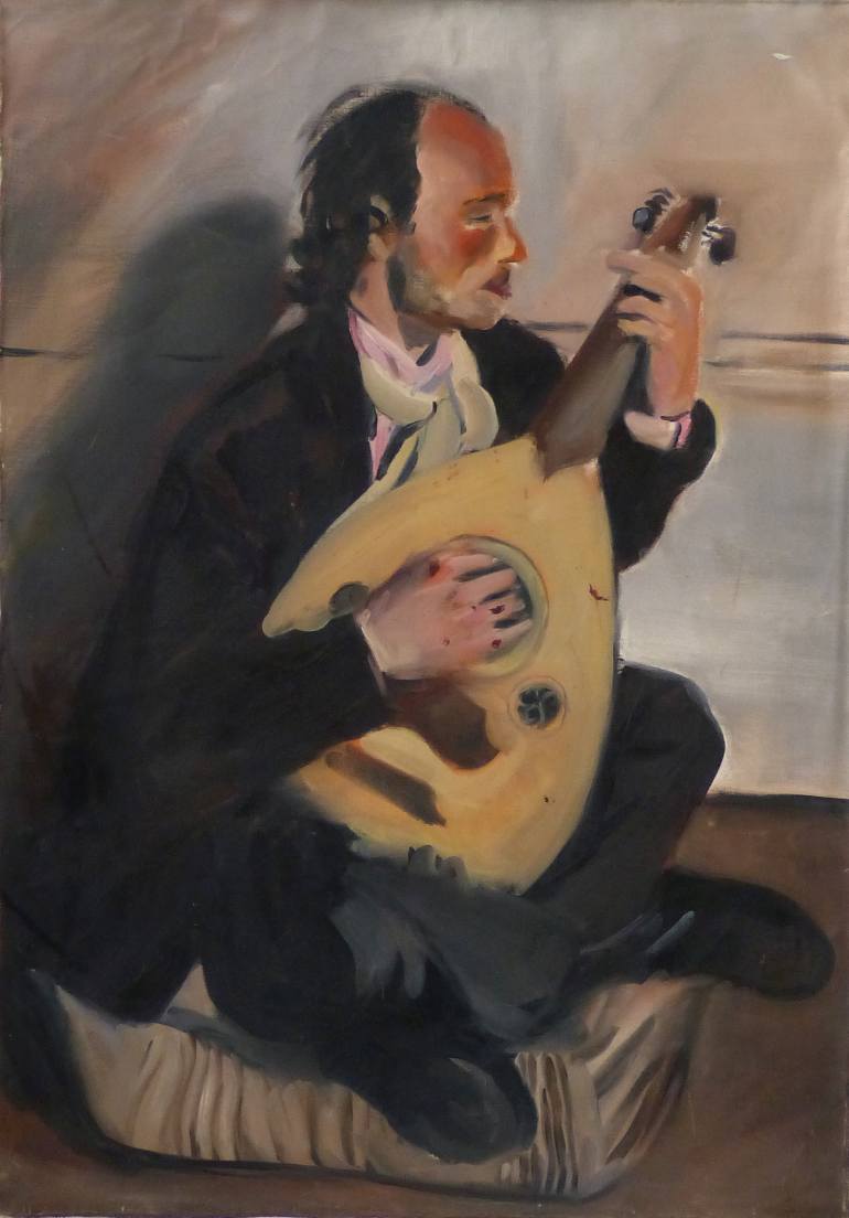 770x1104 Saatchi Art Lute Player Painting By Frederic Belaubre - Lute Player Painting