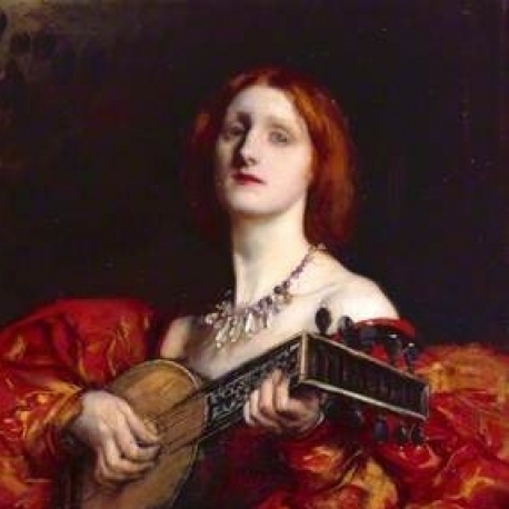 458x458 A Lute Player By Edwin Austin Abbey - Lute Player Painting