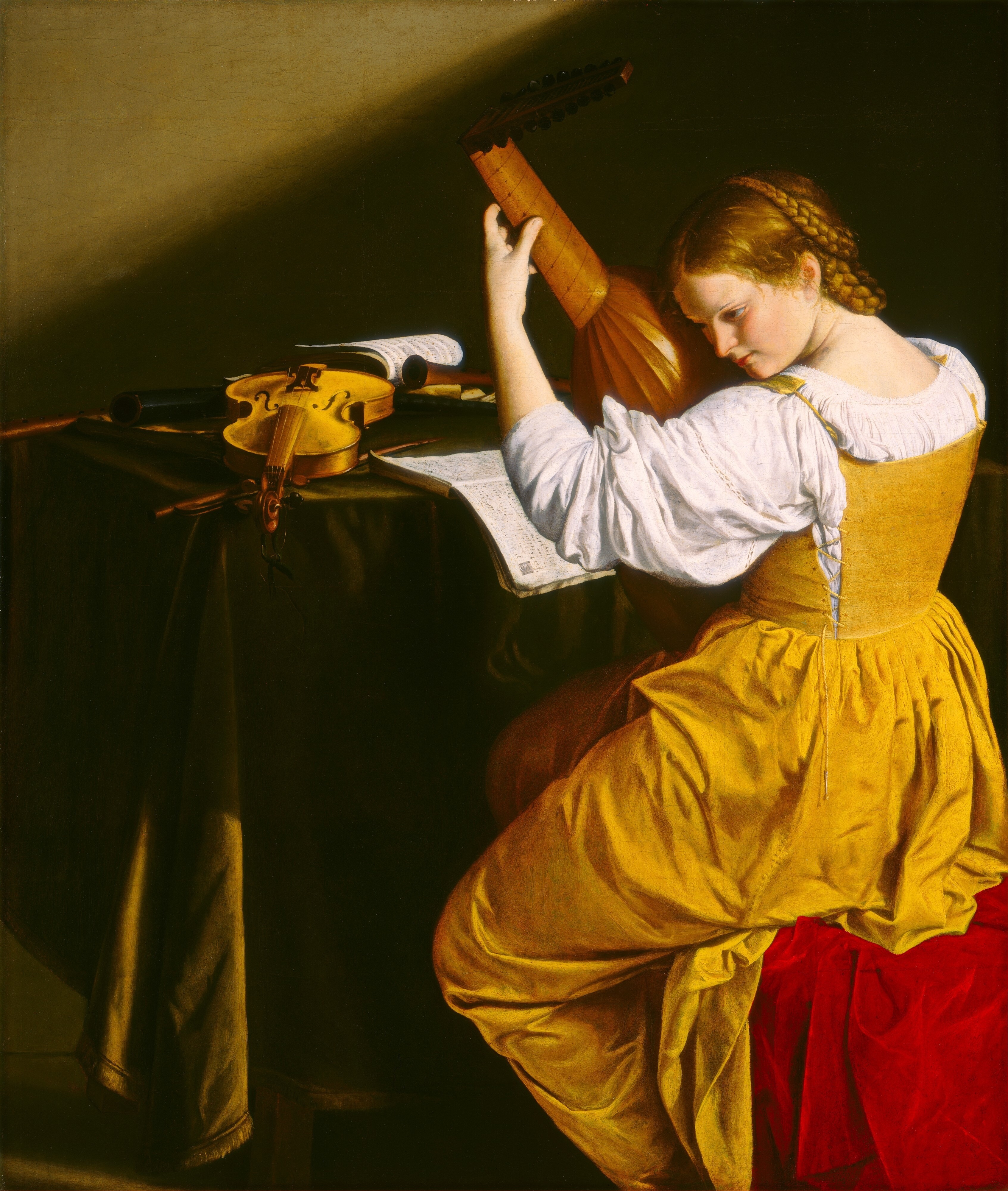 3385x4000 The Lute Player (Orazio Gentileschi) - Lute Player Painting