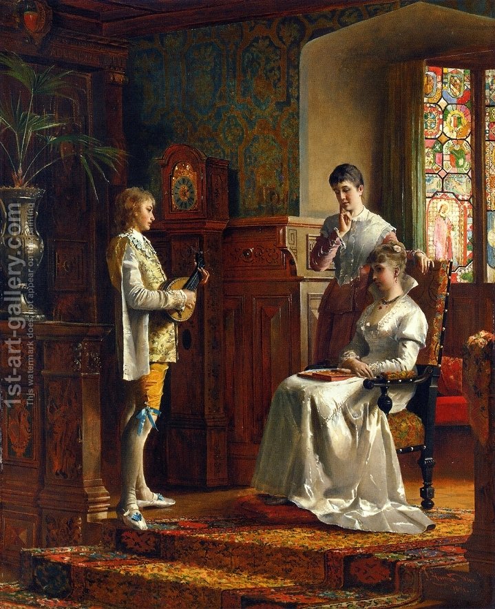 719x884 The Lute Player Johann Hamza Reproduction 1st Art Gallery - Lute Player Painting