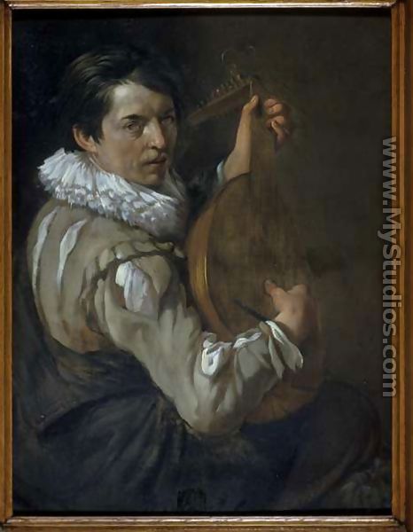 466x600 The Lute Player By Arie De Vois - Lute Player Painting