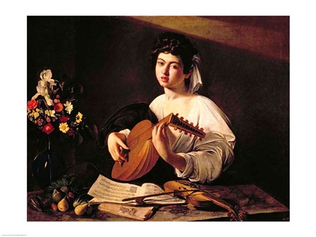 448x336 The Lute Player Painting By Caravaggio Caravaggio Gallery - Lute Player Painting