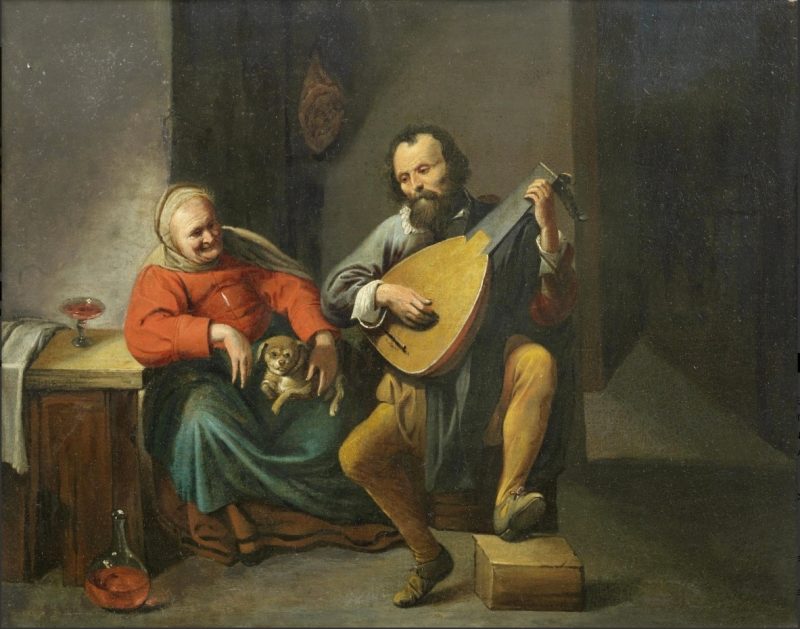 800x629 A Lute Player In An Interior Painting David Ryckaert Iii Oil - Lute Player Painting