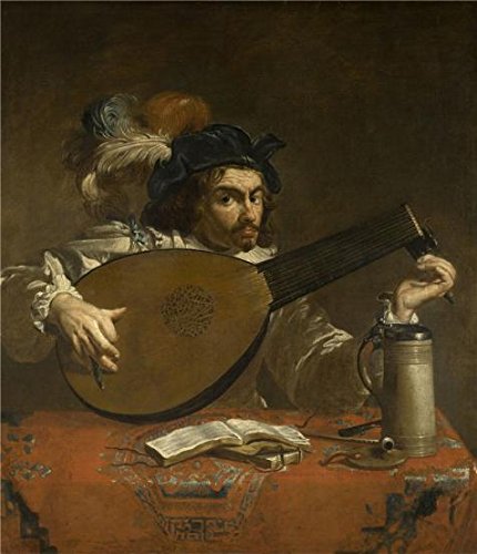 430x500 Oil Painting - Lute Player Painting