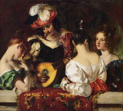 400x362 British Paintings William Etty - Lute Player Painting