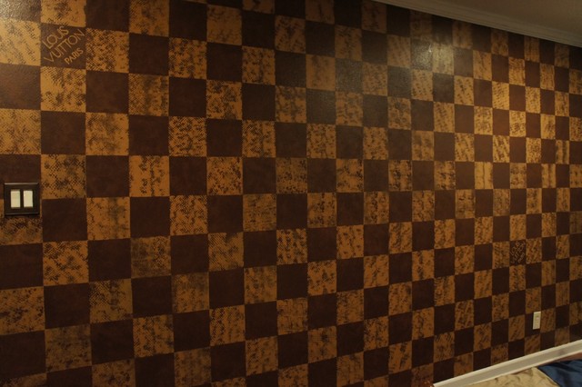 640x426 Louis Vuitton Damier Style Accent Wall - Lv Painting