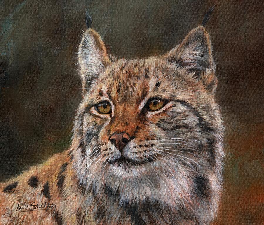 900x769 Eurasian Lynx Painting By David Stribbling - Lynx Painting