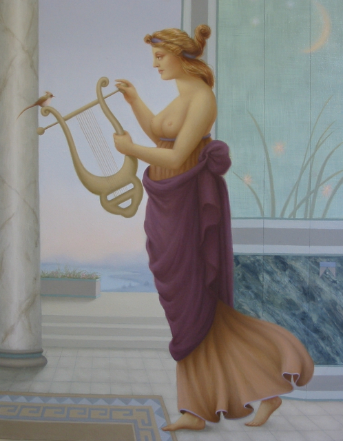 498x640 Ronald Weisberg Artwork Lyre Original Painting Oil - Lyre Painting