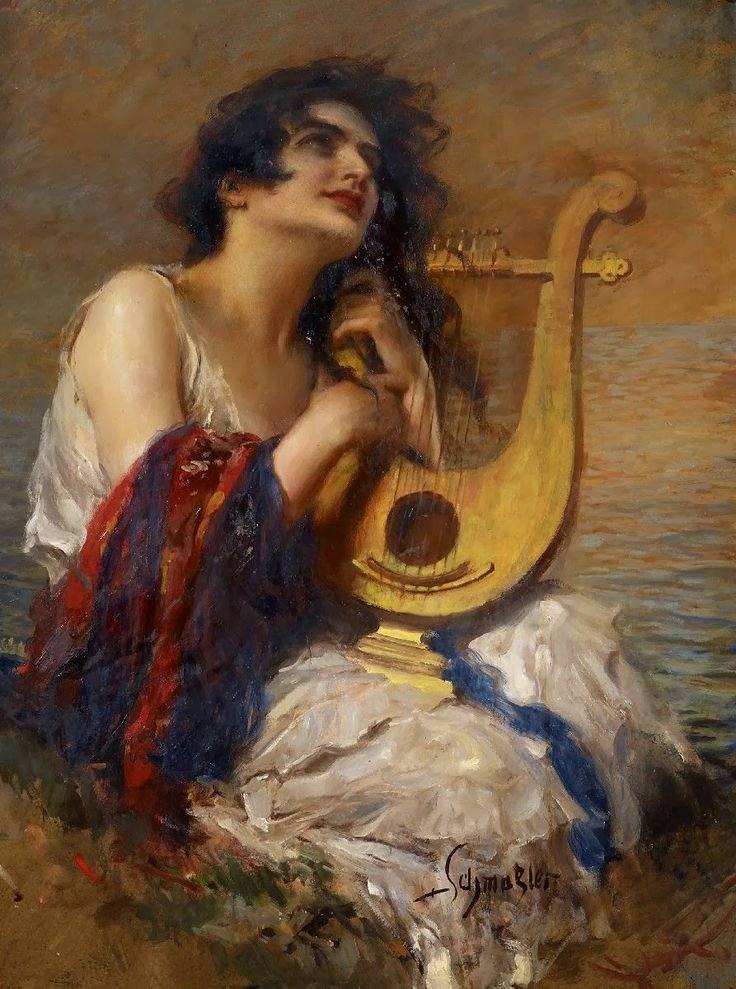 736x989 Vsauce2 On Twitter If Language Was Preceded By Song Which Was - Lyre Painting