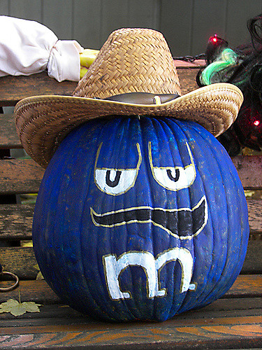 375x500 Blue Mampm One Of The Pumpkins I Painted For Halloween. - M And M Painting