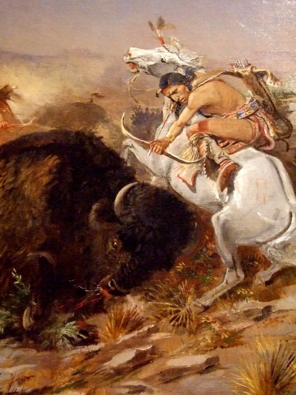 960x1280 Native American Bison Indian Buffalo Hunt By Charles M. Russell - M Bison Painting
