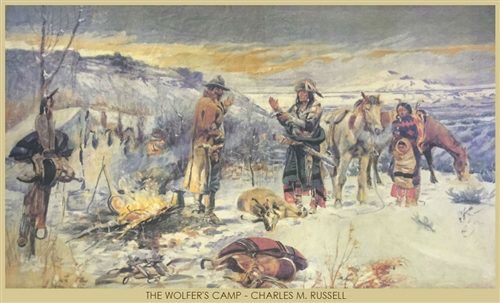 500x303 The Wolfer's Camp By Charles M. Russell. Italy - M Charles Painting