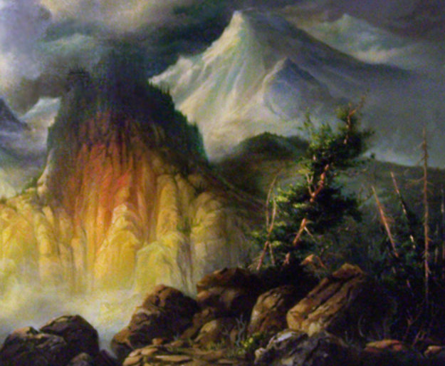 625x513 Untitled Mountain Landscape 40x32 By M. Charles Rhinehart - M Charles Painting